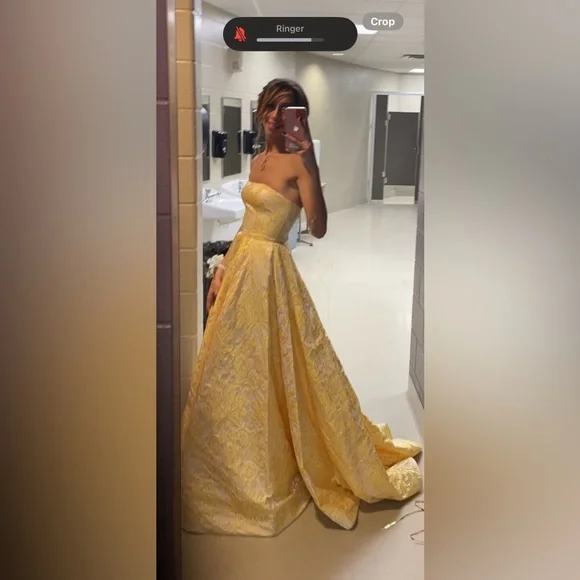 Yellow Sherri Hill Ballgown - Picture 3 of 3